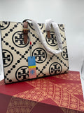 Tory Burch Contrast Embossed Senate Tote Bag