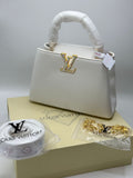 Louis Vuitton Capucines Medium Beige OG Box With Dust Bag  Beige White(LB)